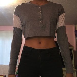 Hollister long sleeve crop top